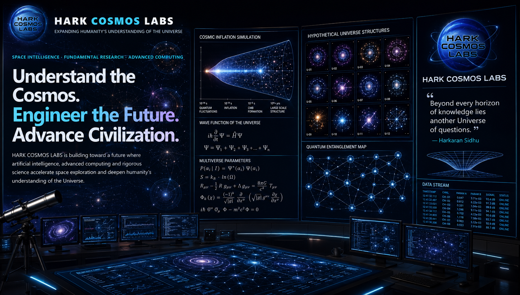 Conceptual visualization of multiverse cosmology, hypothetical universe structures, cosmic inflation and quantum cosmology